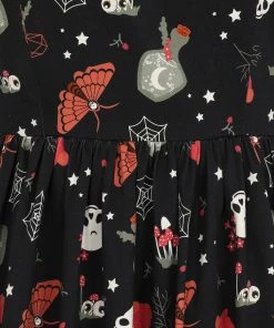 New In Collectif Amber-Lea Witches Garden 50's Swing Dress Black