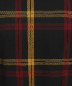 New In Collectif Caterina Giles Check 50's Swing Dress Wine