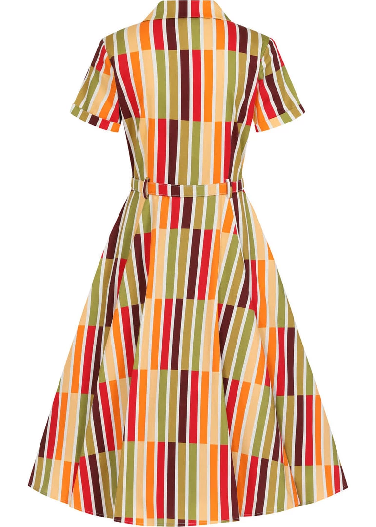 Collectif Caterina Alternate Stripe 50's Swing Dress Multi