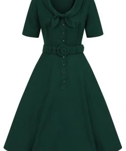 Collectif Ann Harrad 50's Swing Dress Green New In
