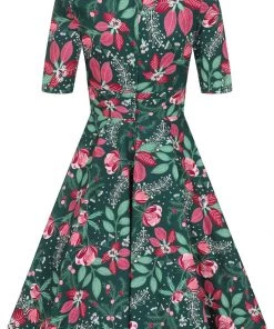 New In Collectif Trixie Escapist Floral 50's Swing Dress Multi