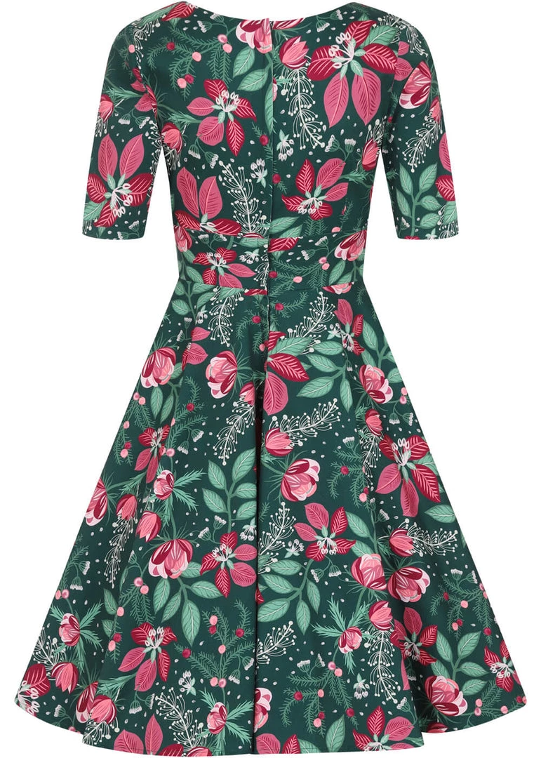 New In Collectif Trixie Escapist Floral 50's Swing Dress Multi