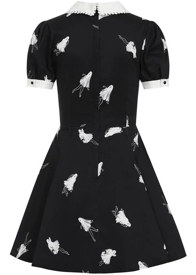 Collectif Peta Pinup Ghouls 60's Skater Dress Black White New In