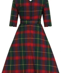 Collectif Cerere Etude Check 40's Swing Dress Multi New In