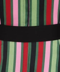 Collectif June Mountain Stripe 50's Swing Dress Multi New In