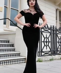 Collectif Arca Dark Queen Spider 50's Maxi Dress Black New In
