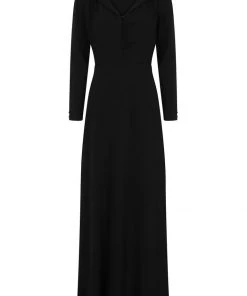 New In Collectif Galadriel Hooded 70's Maxi Dress Black