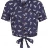 Collectif Sammy Lobster 40's Blouse Navy