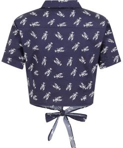 Collectif Sammy Lobster 40's Blouse Navy