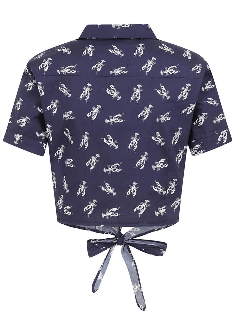 Collectif Sammy Lobster 40's Blouse Navy