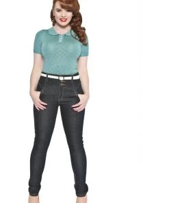 Collectif Rebel Kate 50's Denim Jeans Black New In