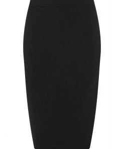 Collectif Polly Bengaline 50's Pencil Skirt Black