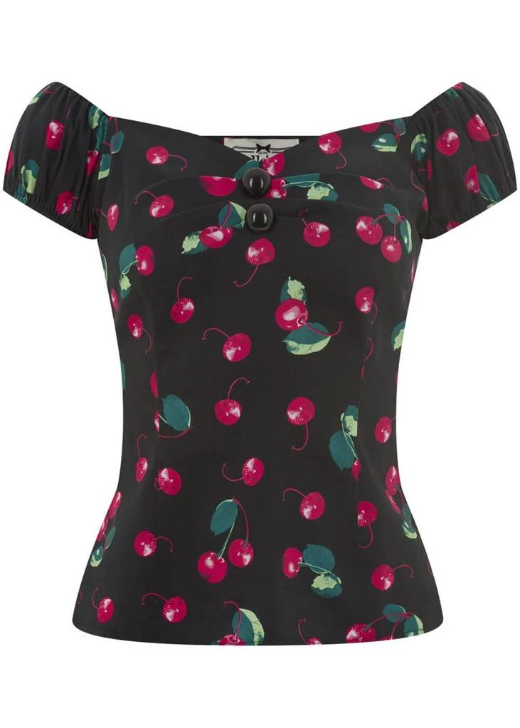Collectif Dolores 50's Cherry Top Black New In