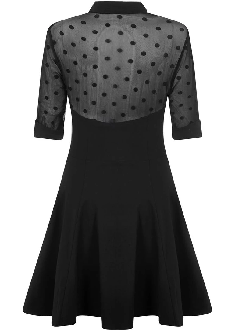 New In Collectif Wednesday Skater 50's Dress Black