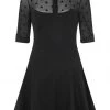 New In Collectif Wednesday Skater 50's Dress Black