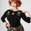 Collectif Charlene Wild Strawberries 50's Cardigan Black