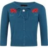 Collectif Charlene Eden Floral 50's Cardigan Teal