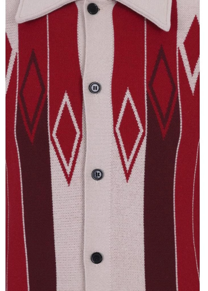 Collectif Men Luca Diamond Long Sleeve 60's Cardigan Red New In