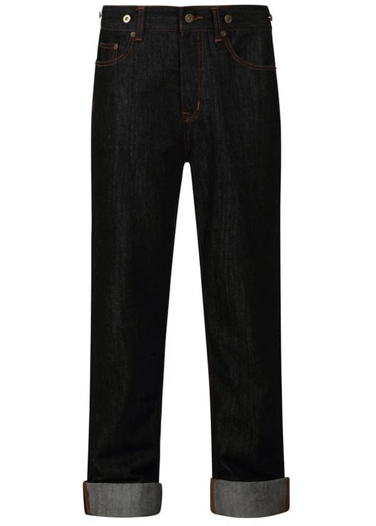 New In Collectif Mens Eddie Denim 40's Jeans Charcoal