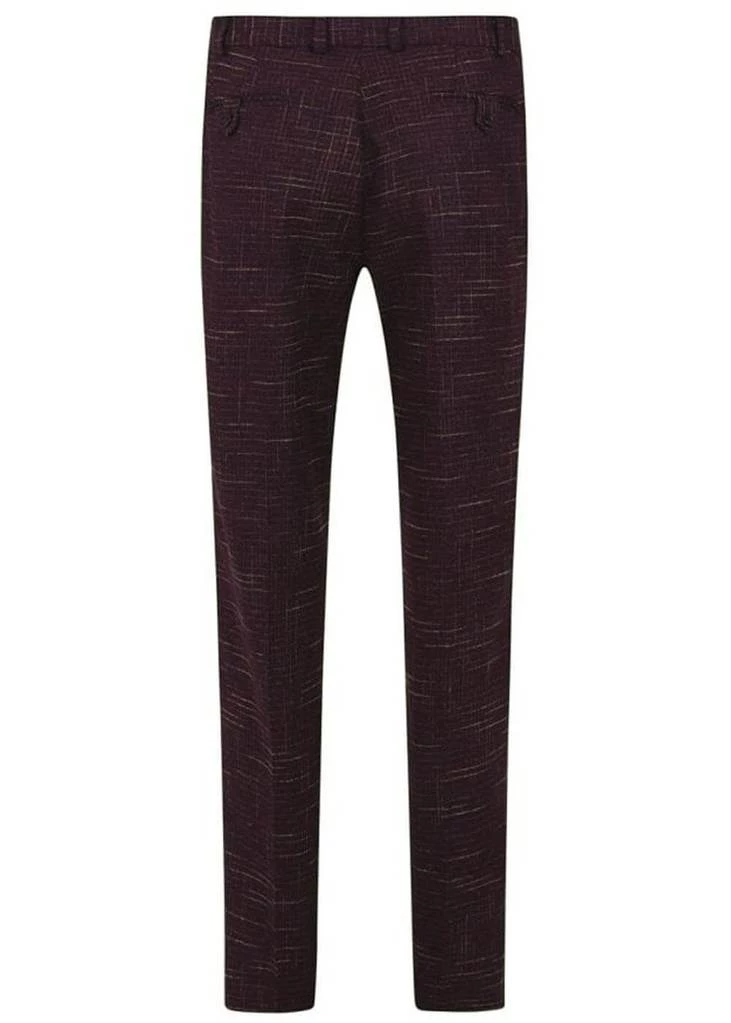 Collectif Men Bobbie Crosshatch Trousers Burgundy