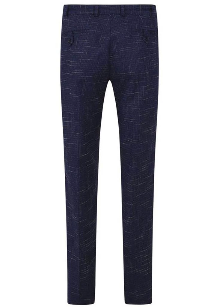 Collectif Men Bobbie Crosshatch Trousers Navy New In