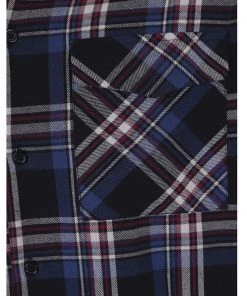 New In Collectif Men Tiago Scot Check Shirt Blue