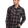 New In Collectif Men Tiago Scot Check Shirt Blue