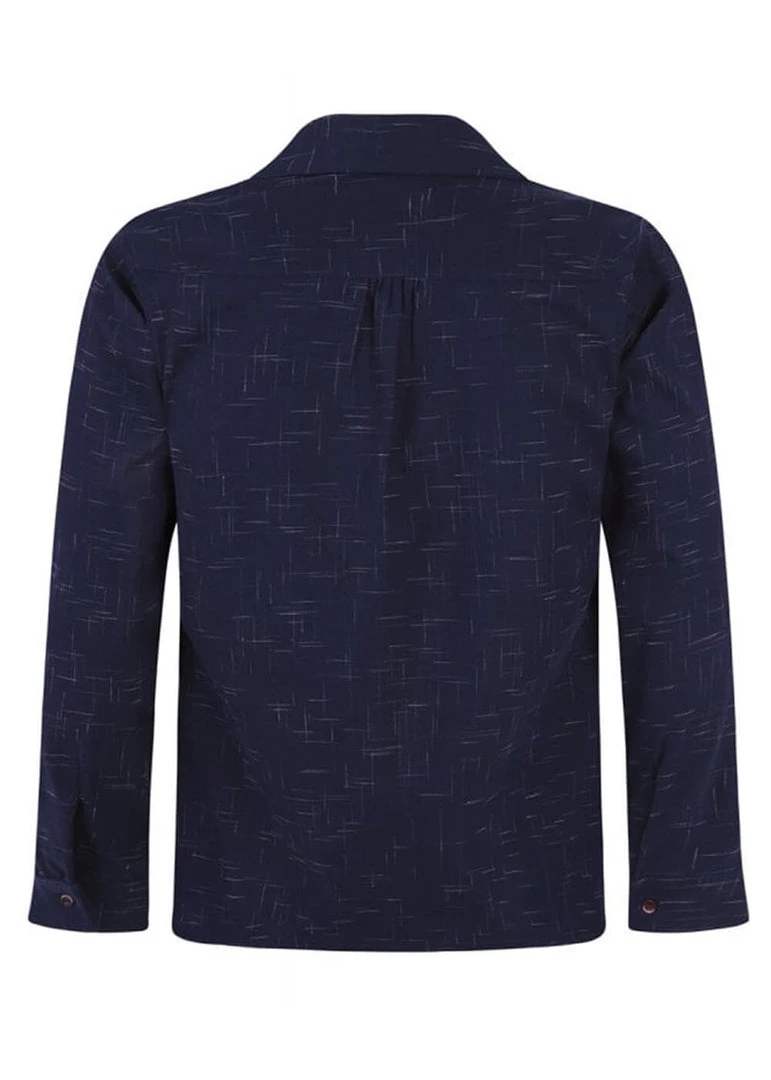 New In Collectif Men Adam Crosshatch Shirt Navy