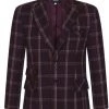 Collectif Men John Check Jacket Burgundy New In