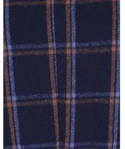 Collectif Mens John Check Jacket Navy New In