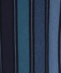 New In Collectif Men Pablo Moonbeam Knitted 50's Polo Shirt Blue