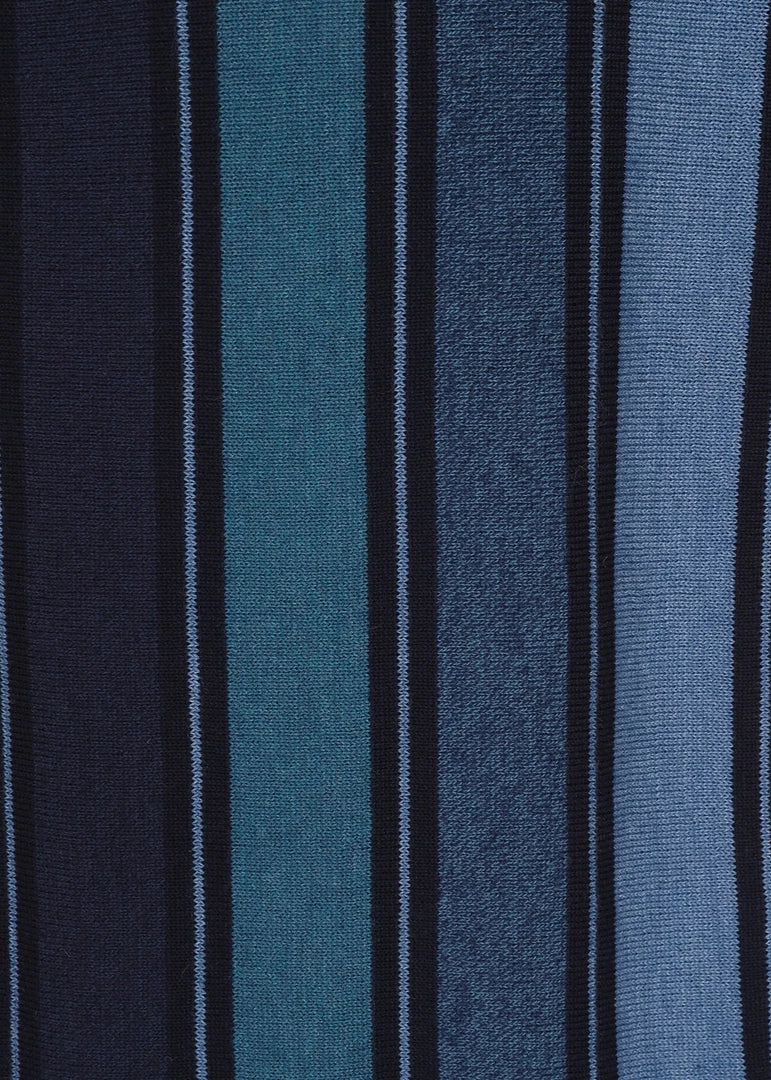 New In Collectif Men Pablo Moonbeam Knitted 50's Polo Shirt Blue