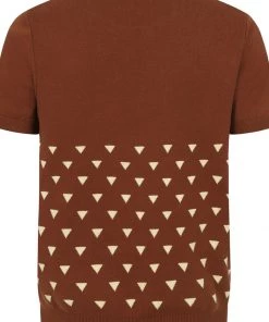 New In Collectif Mens Scott Mountain Wolf 50's Jumper Brown