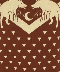 New In Collectif Mens Scott Mountain Wolf 50's Jumper Brown