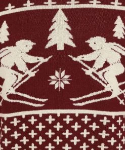 New In Collectif Mens James Festive Knitted Jumper Red