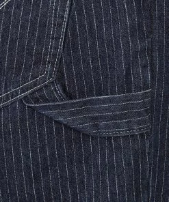 Collectif Mens Johnny Striped Jeans Blue White