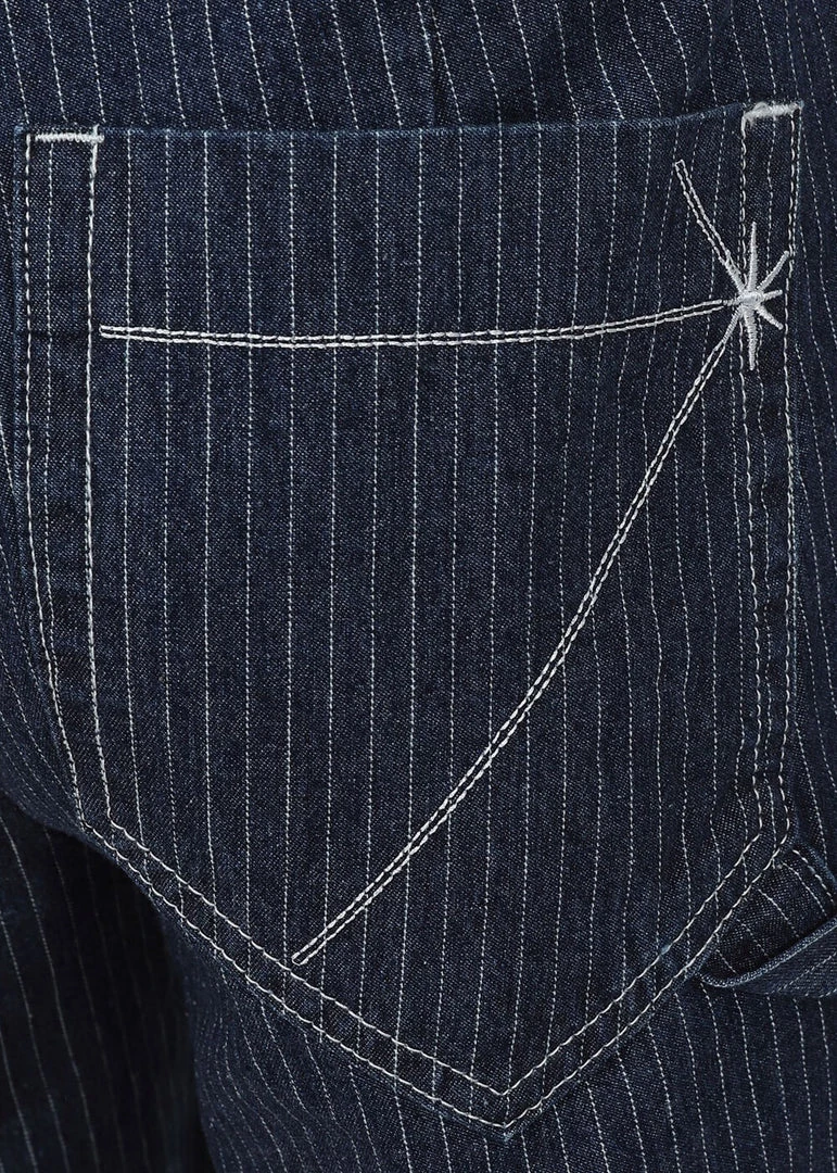 Collectif Mens Johnny Striped Jeans Blue White