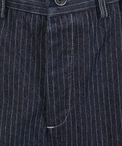 Collectif Mens Johnny Striped Jeans Blue White