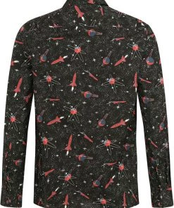 New In Collectif Men Henry Atomic Rocket 50's Shirt Black