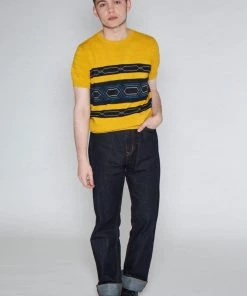 Collectif Heren Bobbie Robbie 50's Jumper Mosterd