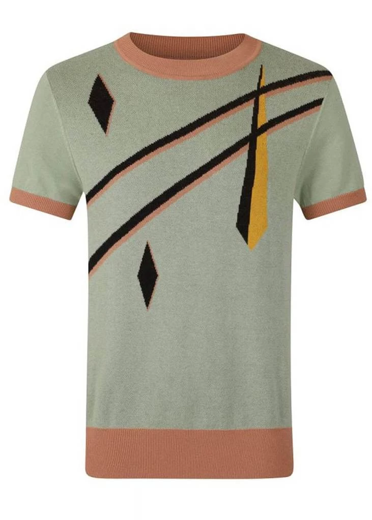 Collectif Men Scott Art Deco 40's Jumper Green New In