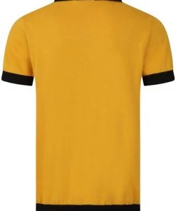 New In Collectif Mens Pablo Marylebone Polo Shirt Mustard
