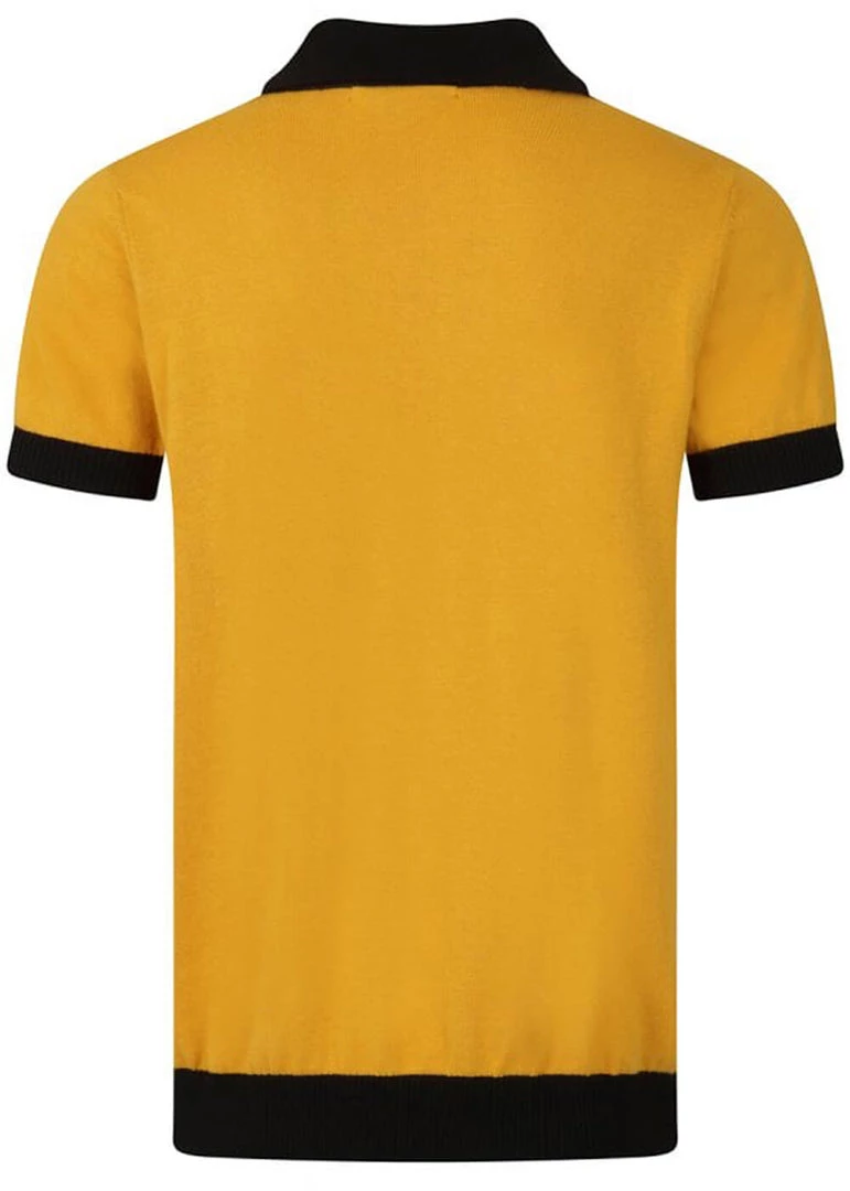 New In Collectif Mens Pablo Marylebone Polo Shirt Mustard