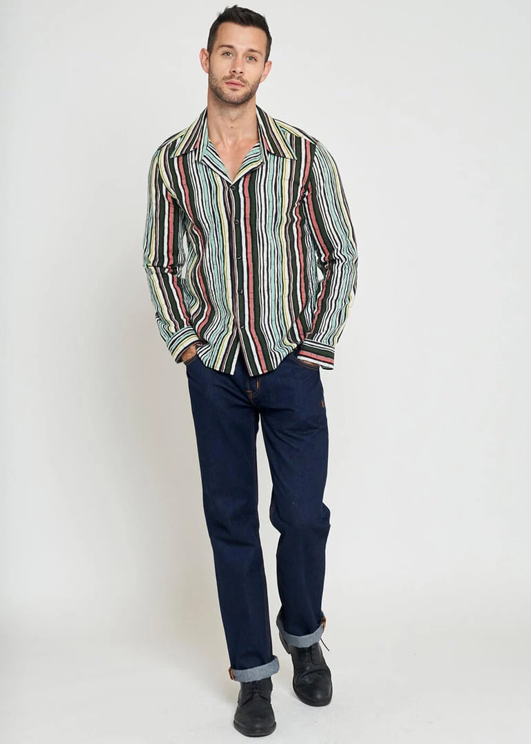 Collectif Mens Jamie Bamboo 50's Shirt Black New In