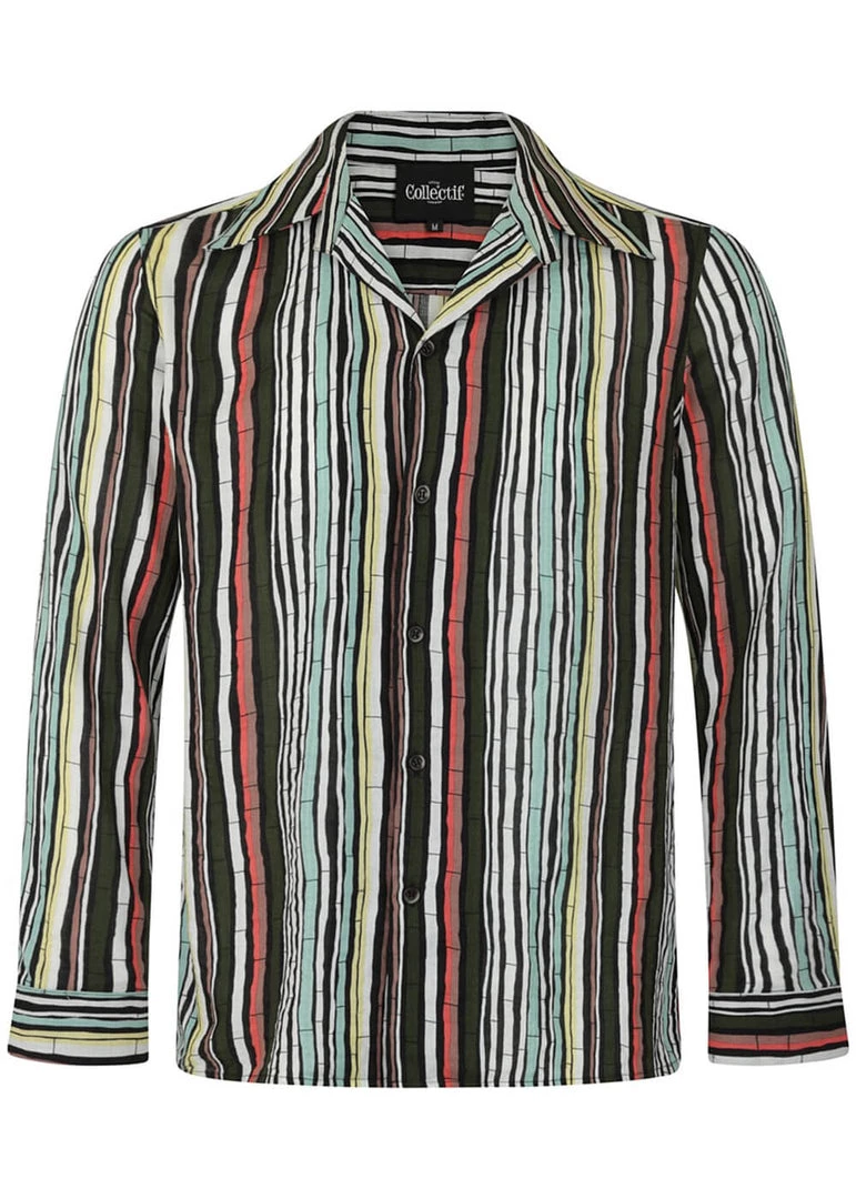 Collectif Mens Jamie Bamboo 50's Shirt Black New In