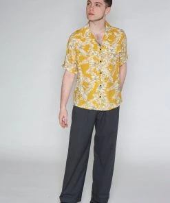 Collectif Mens Cesar 40's Shirt Yellow