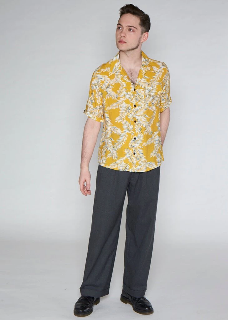 Collectif Mens Cesar 40's Shirt Yellow
