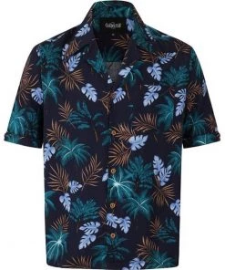 Collectif Mens Oscar Tomika Haiti 50's Shirt Navy New In