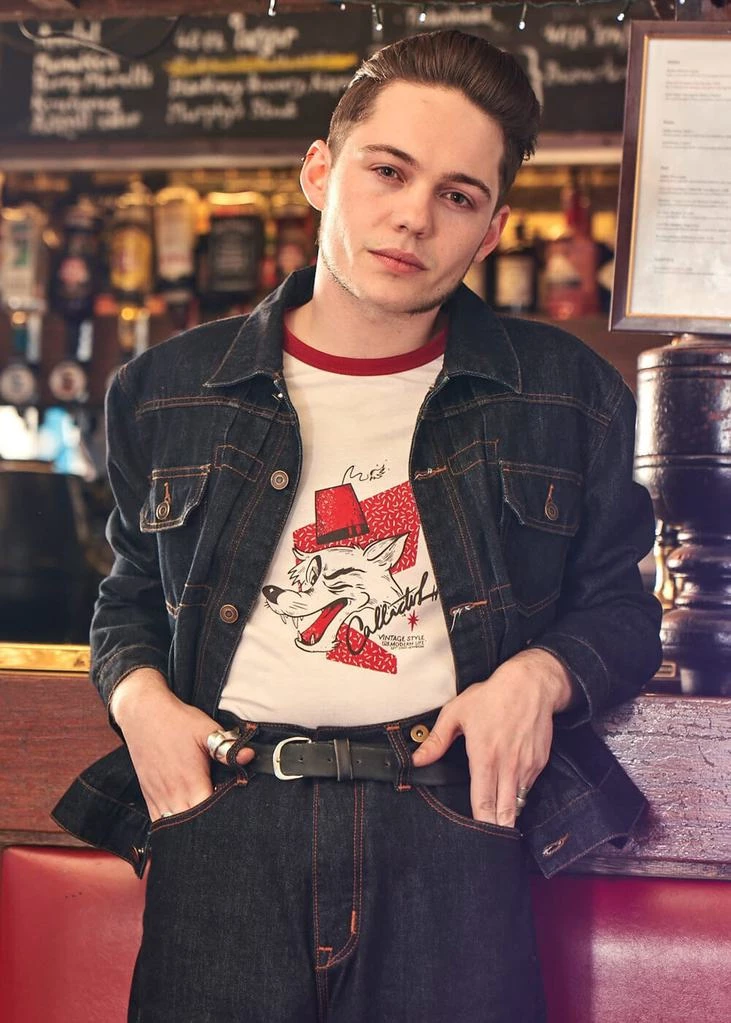 New In Collectif Mens Borris Denim 50's Jacket Blue