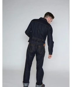 New In Collectif Mens Borris Denim 50's Jacket Blue